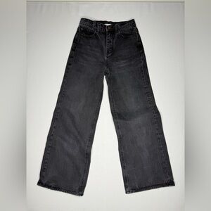 BDG Urban Outfitters High + Wide Jeans Faded Black Denim High Rise Wide Leg 26